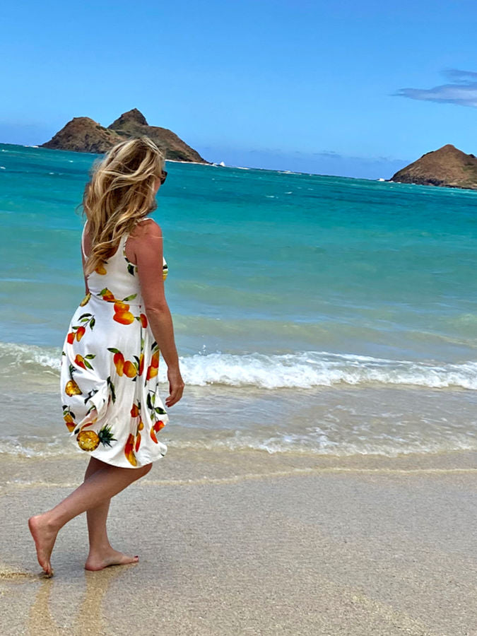 women's clothing mango print summer dress hawaii