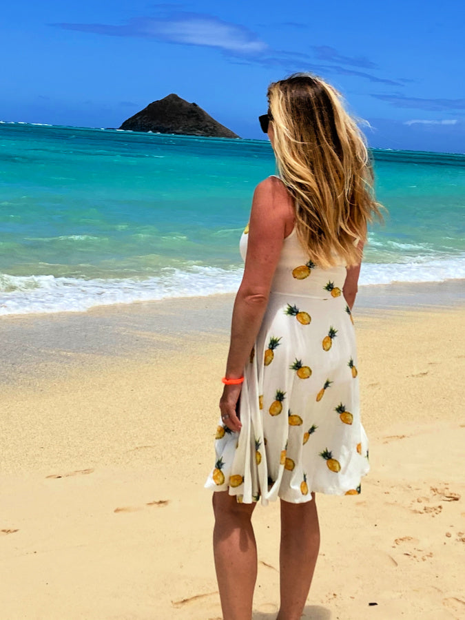 sundress mini women's clothing pineapple print sunkissed hawaii