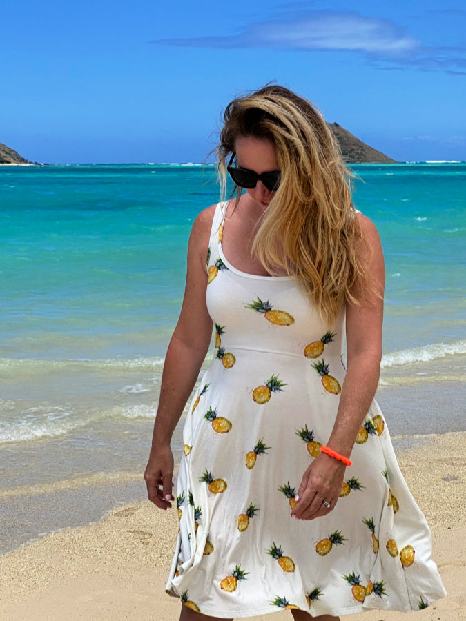 sundress mini women's clothing pineapple print sunkissed hawaii